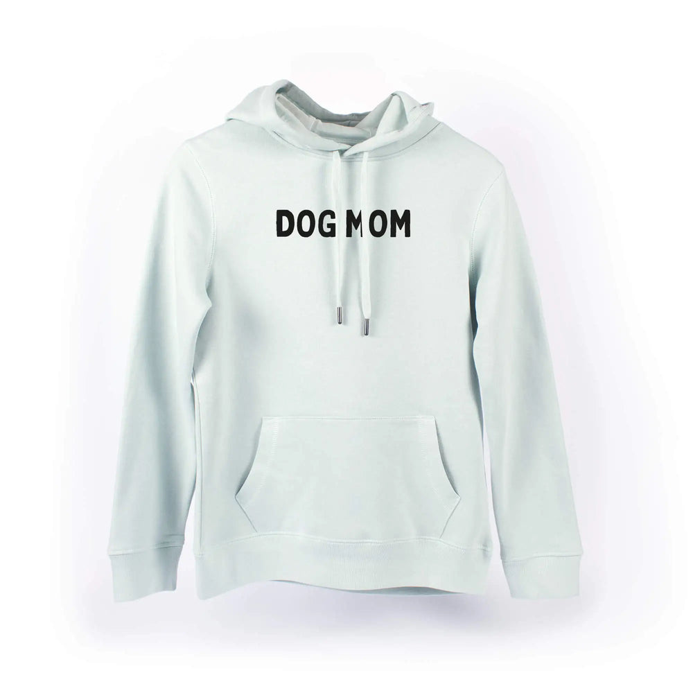 Kapuzen-Sweatshirt "Dog Mom" in Aqua Green