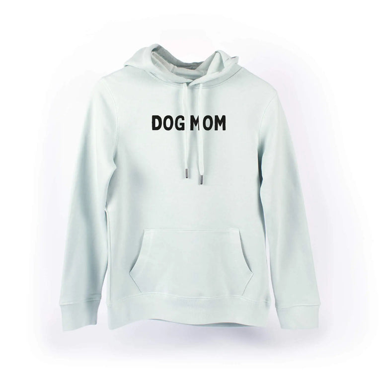 Kapuzen-Sweatshirt "Dog Mom" in Aqua Green