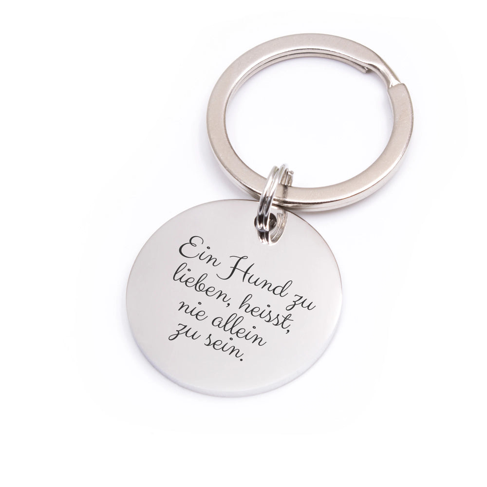 Schlüsselanhänger "DOG DAD" Lasergravur Silberfarben
