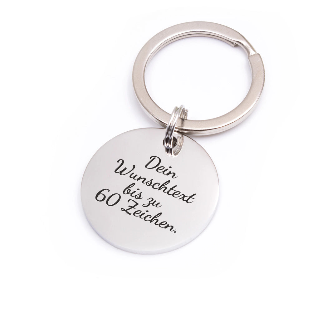 Schlüsselanhänger "DOG MOM" Lasergravur Silberfarben