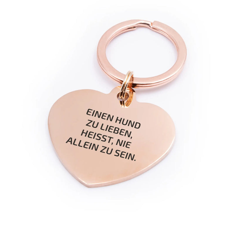 Personalisierte Hundemarke Herz mit Lasergravur 'Rosegold' (Edelstahl)