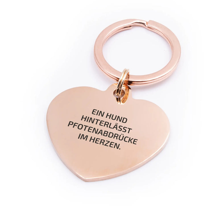 Personalisierte Hundemarke Herz mit Lasergravur 'Rosegold' (Edelstahl)