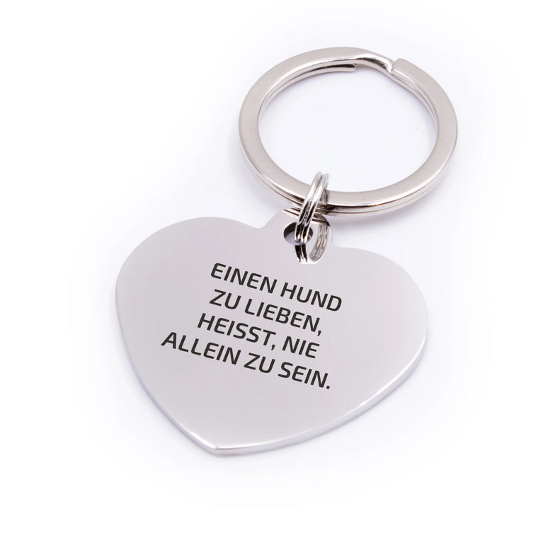 Personalisierte Hundemarke Herz mit Lasergravur 'Silber' (Edelstahl)