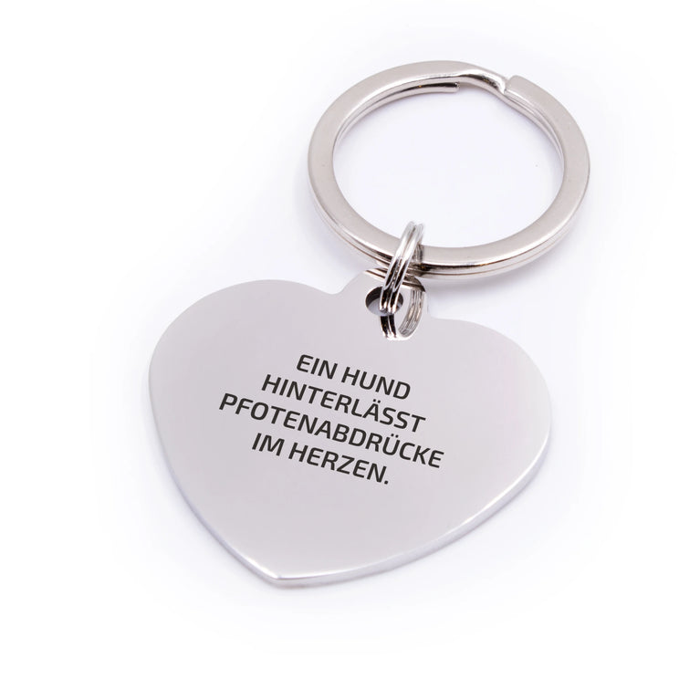 Personalisierte Hundemarke Herz mit Lasergravur 'Silber' (Edelstahl)