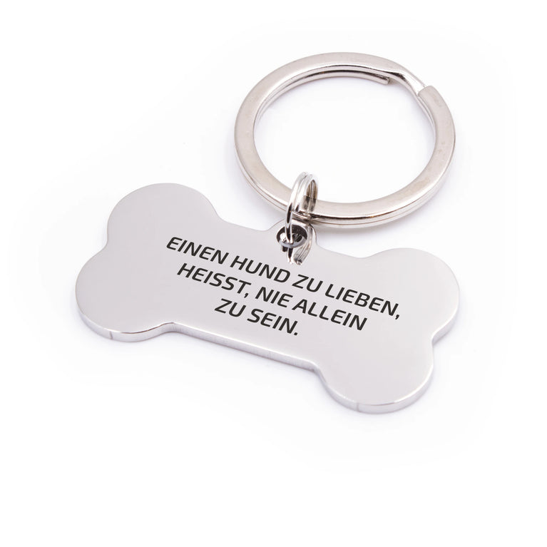 Personalisierte Hundemarke Knochen mit Lasergravur 'Silber' (Edelstahl)