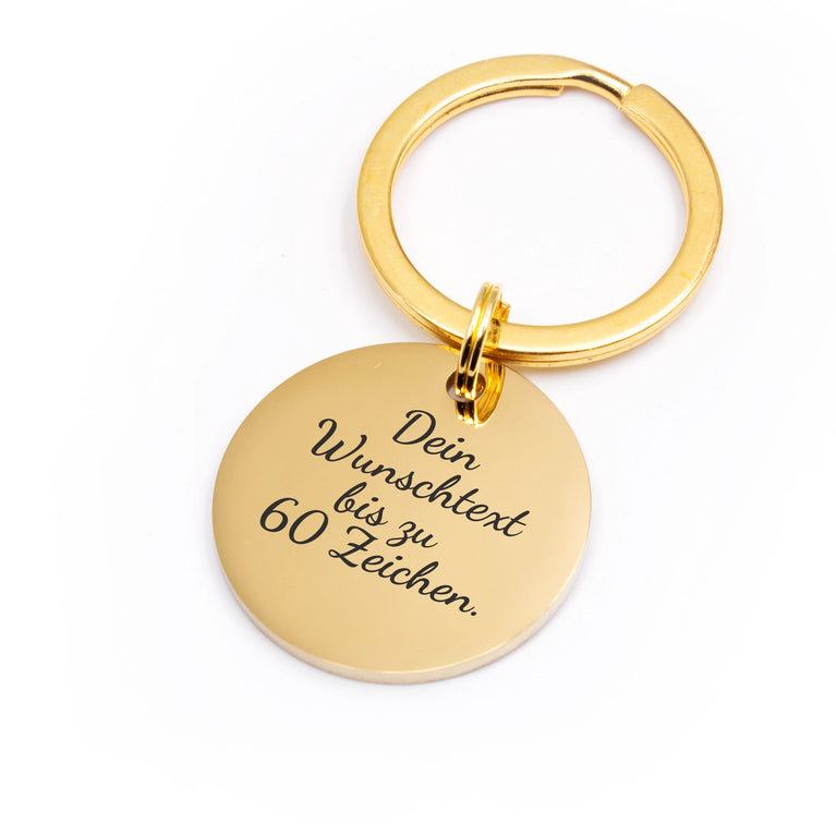 Schlüsselanhänger "DOG MOM" Lasergravur Goldfarben