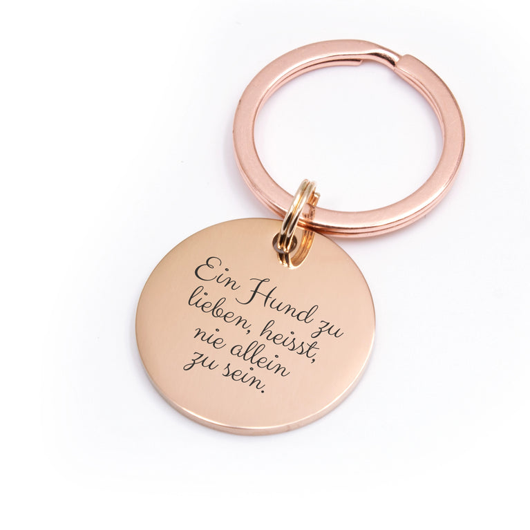 Schlüsselanhänger "DOG MOM" Lasergravur Roségoldfarben