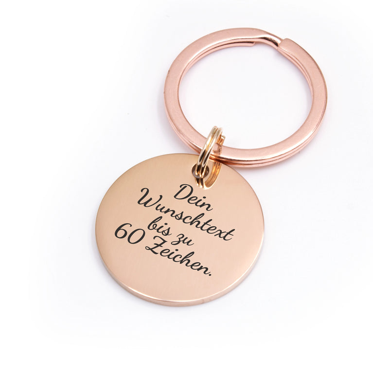 Schlüsselanhänger "DOG MOM" Lasergravur Roségoldfarben